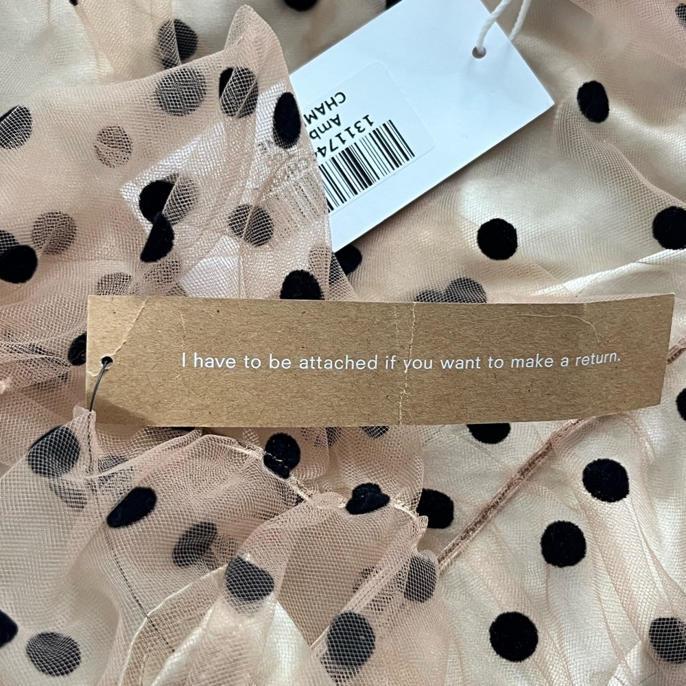 Reformation Tan and Black Polka Dot Camisole - Picture 4 of 7